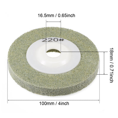 Harfington 4-Inch Nylon Polishing Wheel 220 Grit Buffing Abrasive Wheels for Stone Marble Granite 2 Pcs