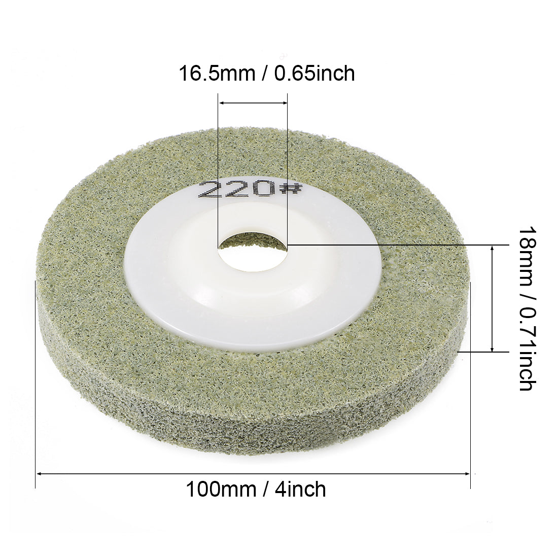 Harfington 4-Inch Nylon Polishing Wheel 220 Grit Buffing Abrasive Wheels for Stone Marble Granite 4 Pcs