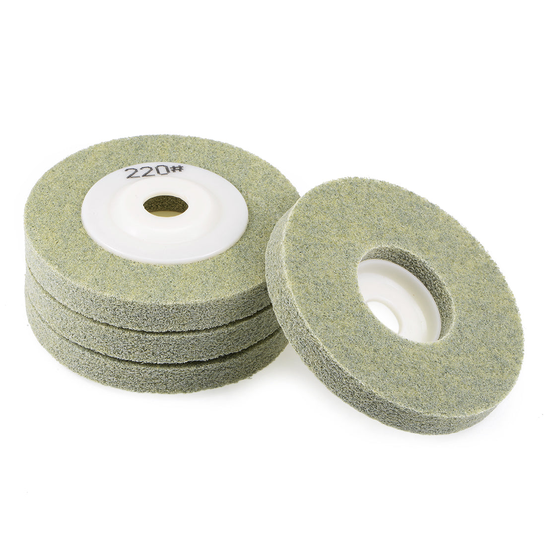 Harfington 4-Inch Nylon Polishing Wheel 220 Grit Buffing Abrasive Wheels for Stone Marble Granite 4 Pcs