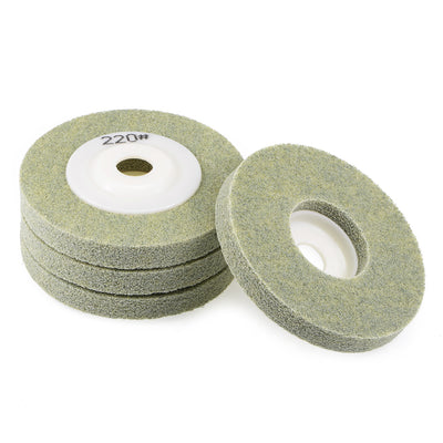 Harfington 4-Inch Nylon Polishing Wheel 220 Grit Buffing Abrasive Wheels for Stone Marble Granite 4 Pcs