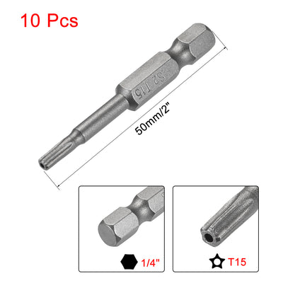 Harfington Alloy Steel 1/4" Hex Shank S2 Torx Screwdriver Bits