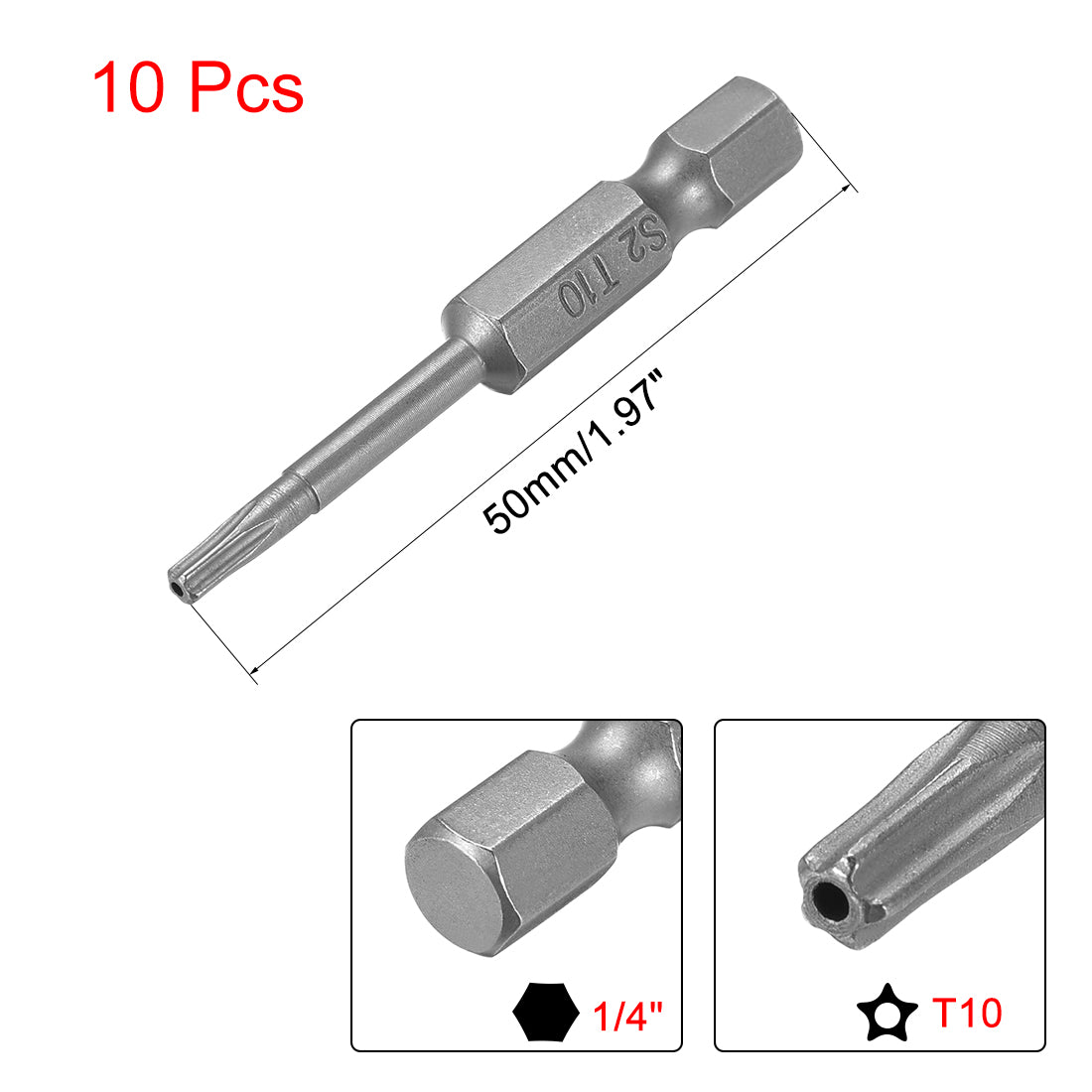 Harfington Alloy Steel 1/4" Hex Shank S2 Torx Screwdriver Bits