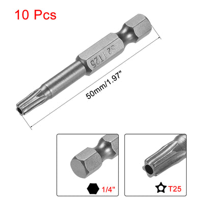 Harfington Alloy Steel 1/4" Hex Shank S2 Torx Screwdriver Bits