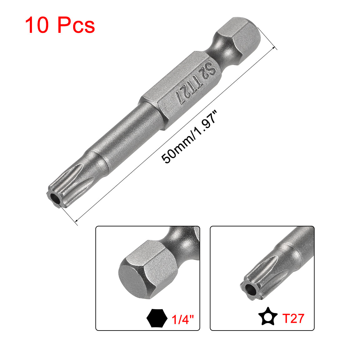 Harfington Alloy Steel 1/4" Hex Shank S2 Torx Screwdriver Bits