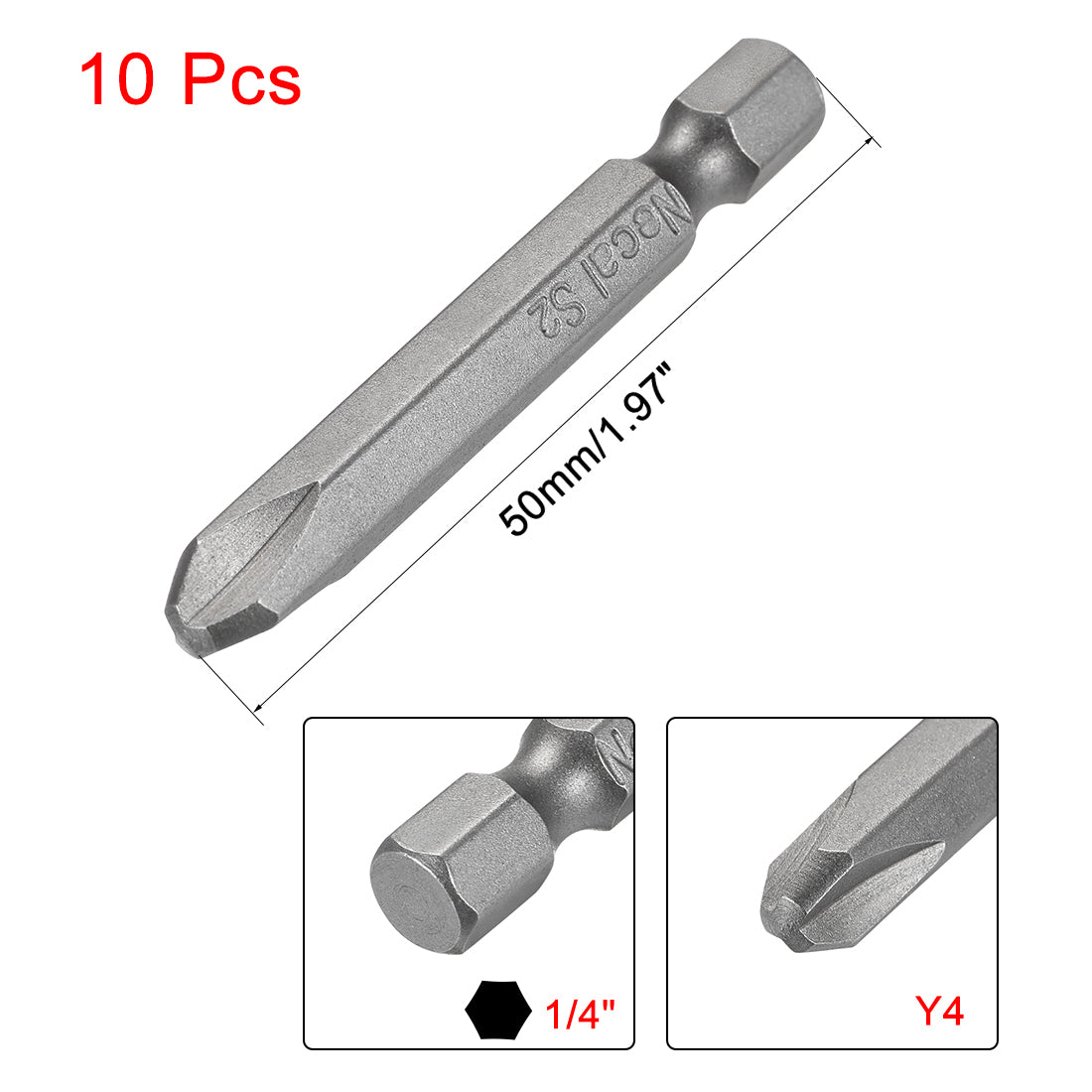 Harfington 1/4-Inch Hex Y-type Magnetic S2 Screwdriver Bits