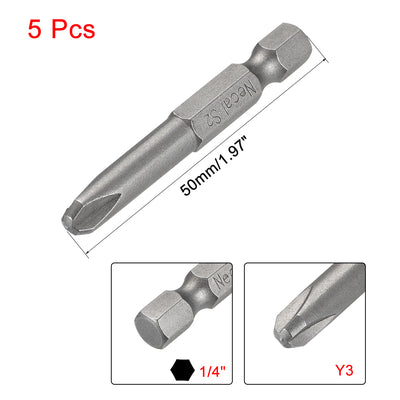 Harfington 1/4-Inch Hex Y-type Magnetic S2 Screwdriver Bits