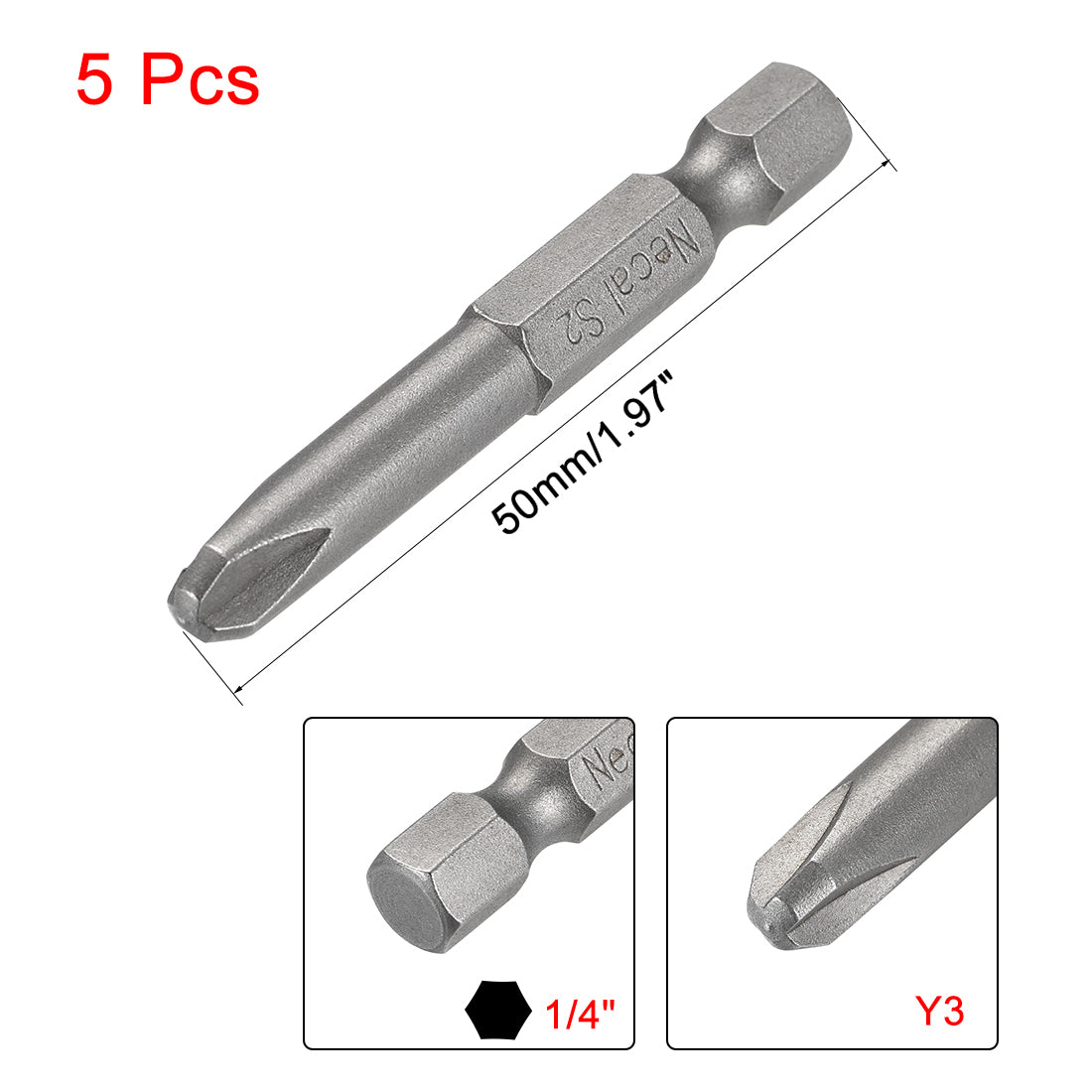 Harfington 1/4-Inch Hex Y-type Magnetic S2 Screwdriver Bits
