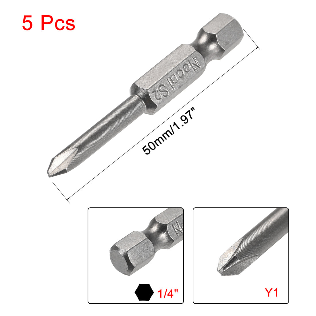 Harfington 1/4-Inch Hex Y-type Magnetic S2 Screwdriver Bits