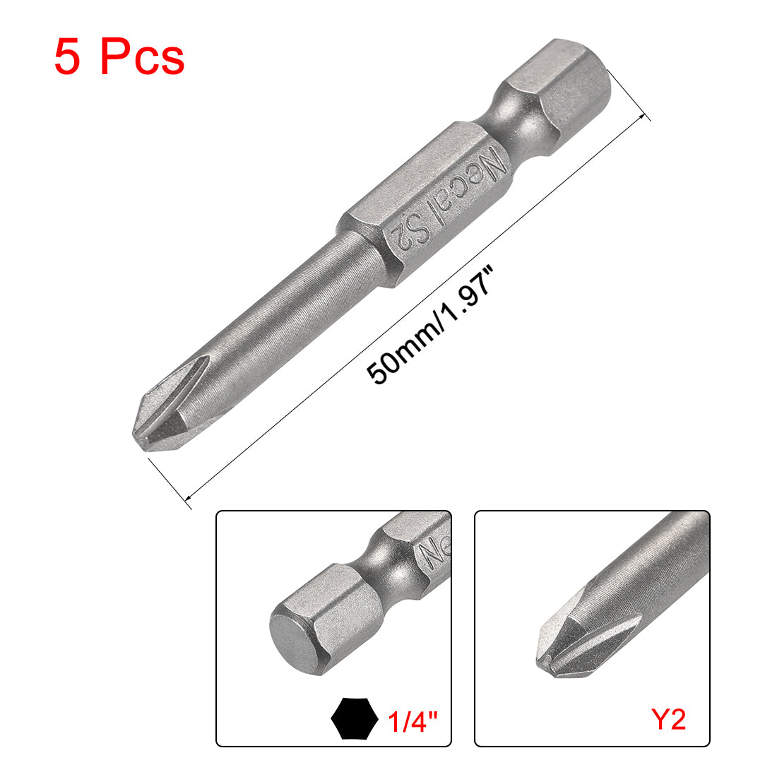 Harfington 1/4-Inch Hex Y-type Magnetic S2 Screwdriver Bits