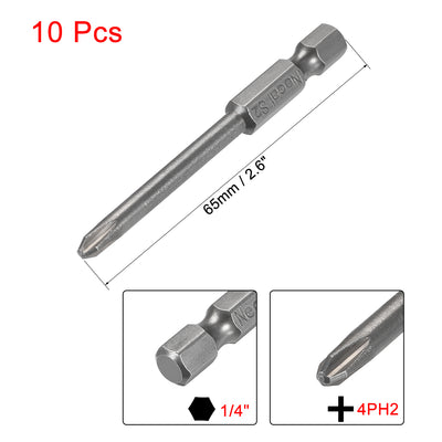 Harfington 10 Pcs Magnetic Phillips Screwdriver Bits, Hex Shank S2 Power Tools