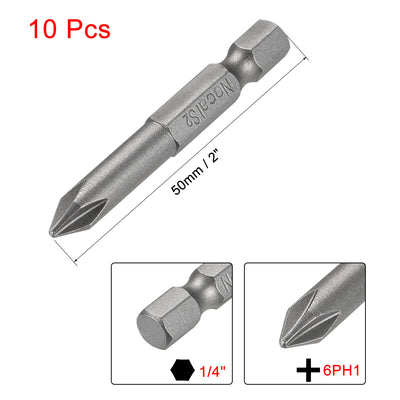 Harfington 10 Pcs Magnetic Phillips Screwdriver Bits, Hex Shank S2 Power Tool