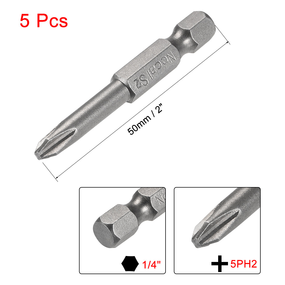 Harfington 10 Pcs Magnetic Phillips Screwdriver Bits, Hex Shank S2 Power Tool