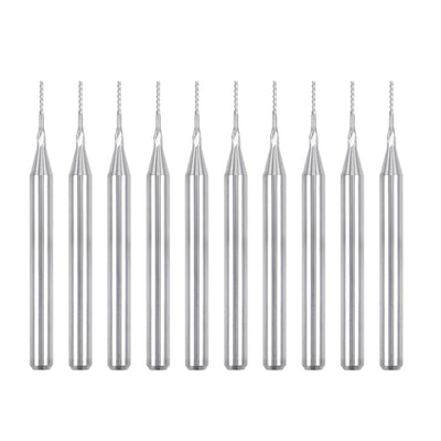 Harfington 10Pcs 0.5mm Carbide End Mill Engraving Milling Cutter CNC Router Bits for PCB Machine, 1/8" Shank