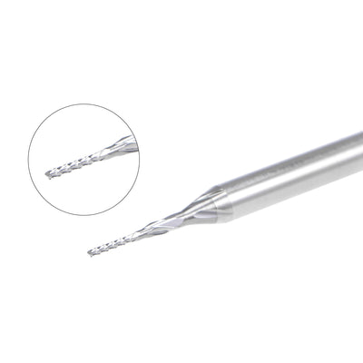 Harfington 10Pcs 0.6mm Carbide End Mill Engraving Milling Cutter CNC Router Bits for PCB Machine, 1/8" Shank