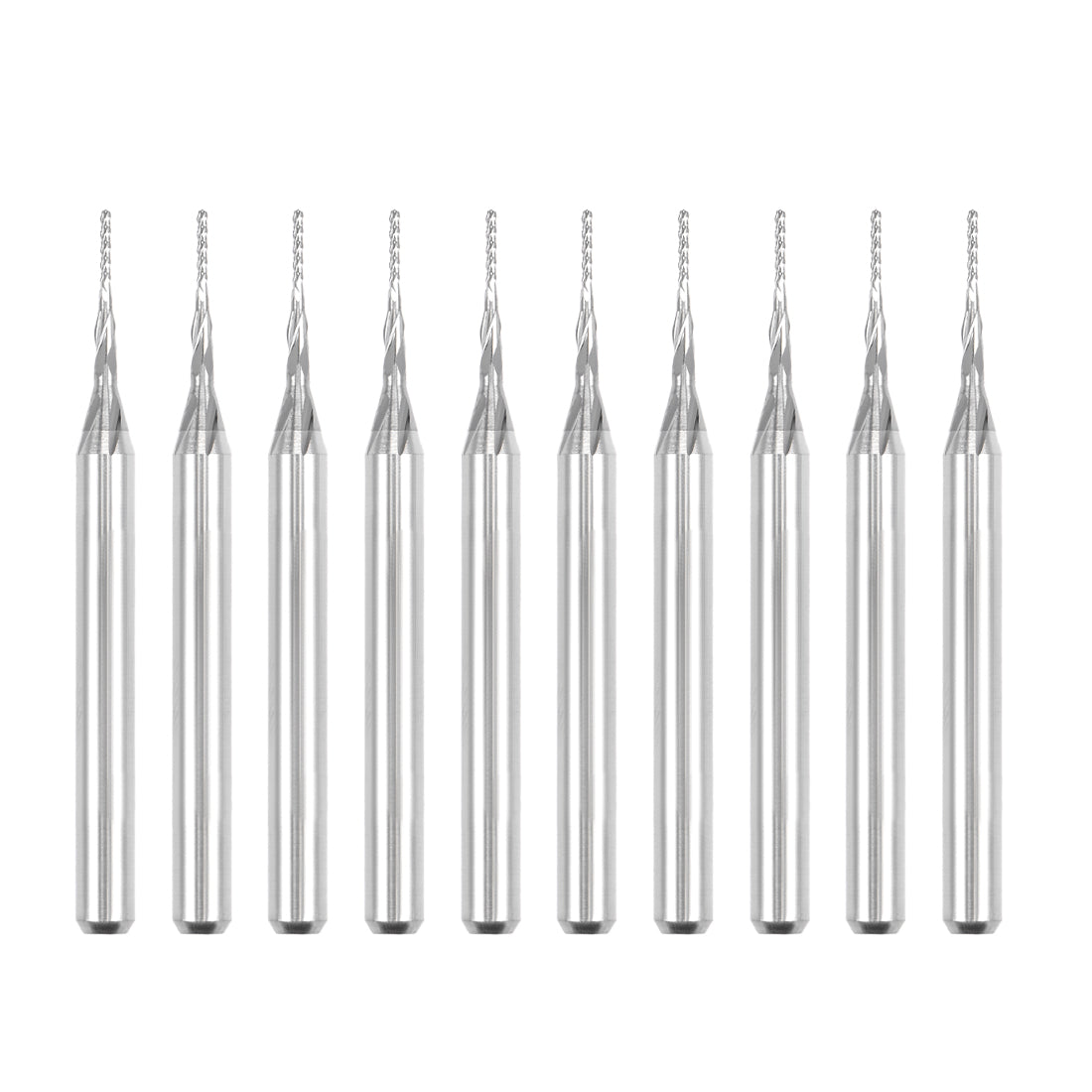 Harfington 10Pcs 0.6mm Carbide End Mill Engraving Milling Cutter CNC Router Bits for PCB Machine, 1/8" Shank