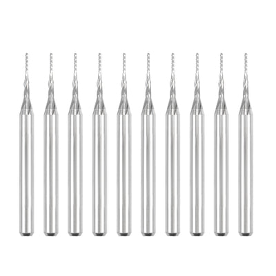 Harfington 10Pcs 0.6mm Carbide End Mill Engraving Milling Cutter CNC Router Bits for PCB Machine, 1/8" Shank