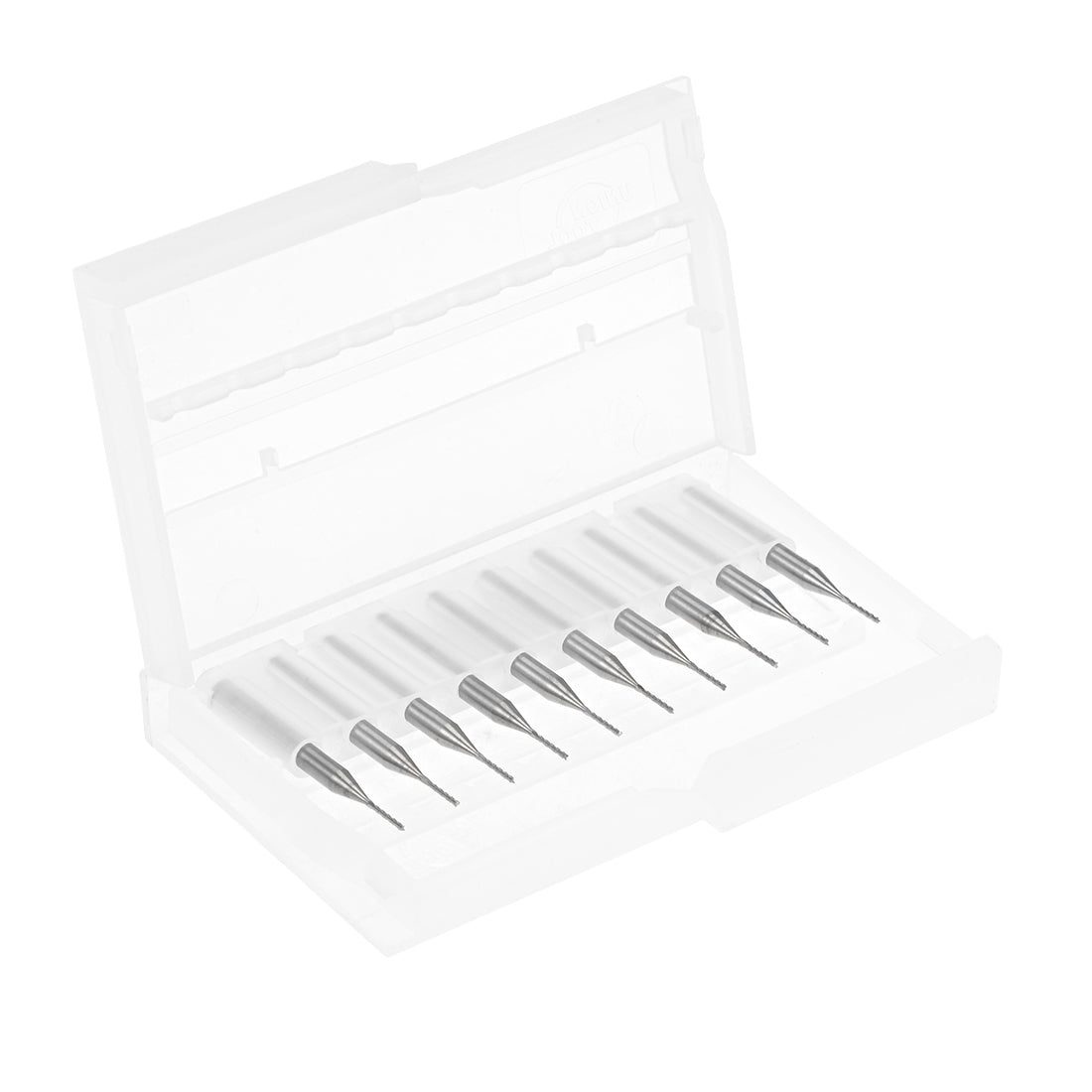 Harfington 10Pcs 0.8mm Carbide End Mill Engraving Milling Cutter CNC Router Bits for PCB Machine, 1/8" Shank