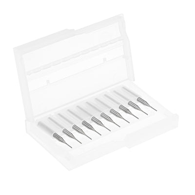 Harfington 10Pcs 0.8mm Carbide End Mill Engraving Milling Cutter CNC Router Bits for PCB Machine, 1/8" Shank