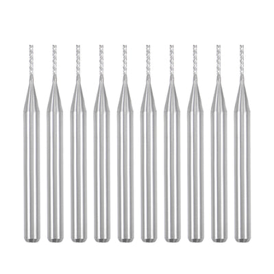 Harfington 10Pcs 0.8mm Carbide End Mill Engraving Milling Cutter CNC Router Bits for PCB Machine, 1/8" Shank
