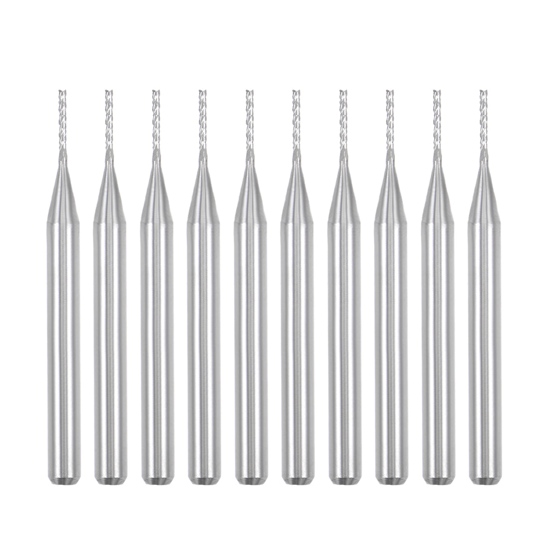 Harfington 10Pcs 0.8mm Carbide End Mill Engraving Milling Cutter CNC Router Bits for PCB Machine, 1/8" Shank