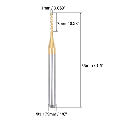 Harfington Titanium Coat Carbide End Mill Engraving Milling Cutter CNC Router Bits for PCB Machine