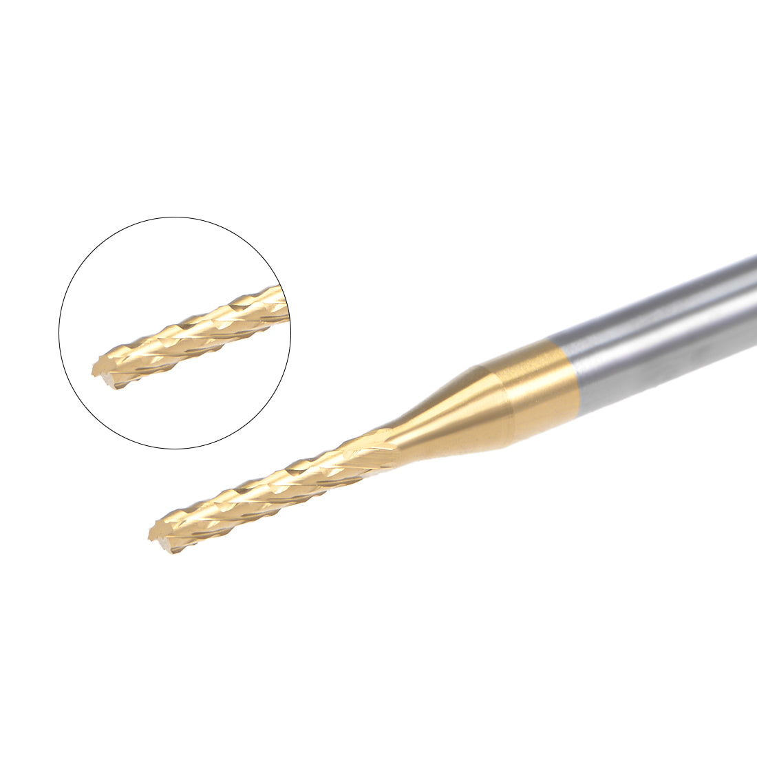 Harfington 10Pcs 1.5mm Titanium Coat Carbide End Mill Engraving Milling Cutter CNC Router Bits for PCB Machine, 1/8" Shank