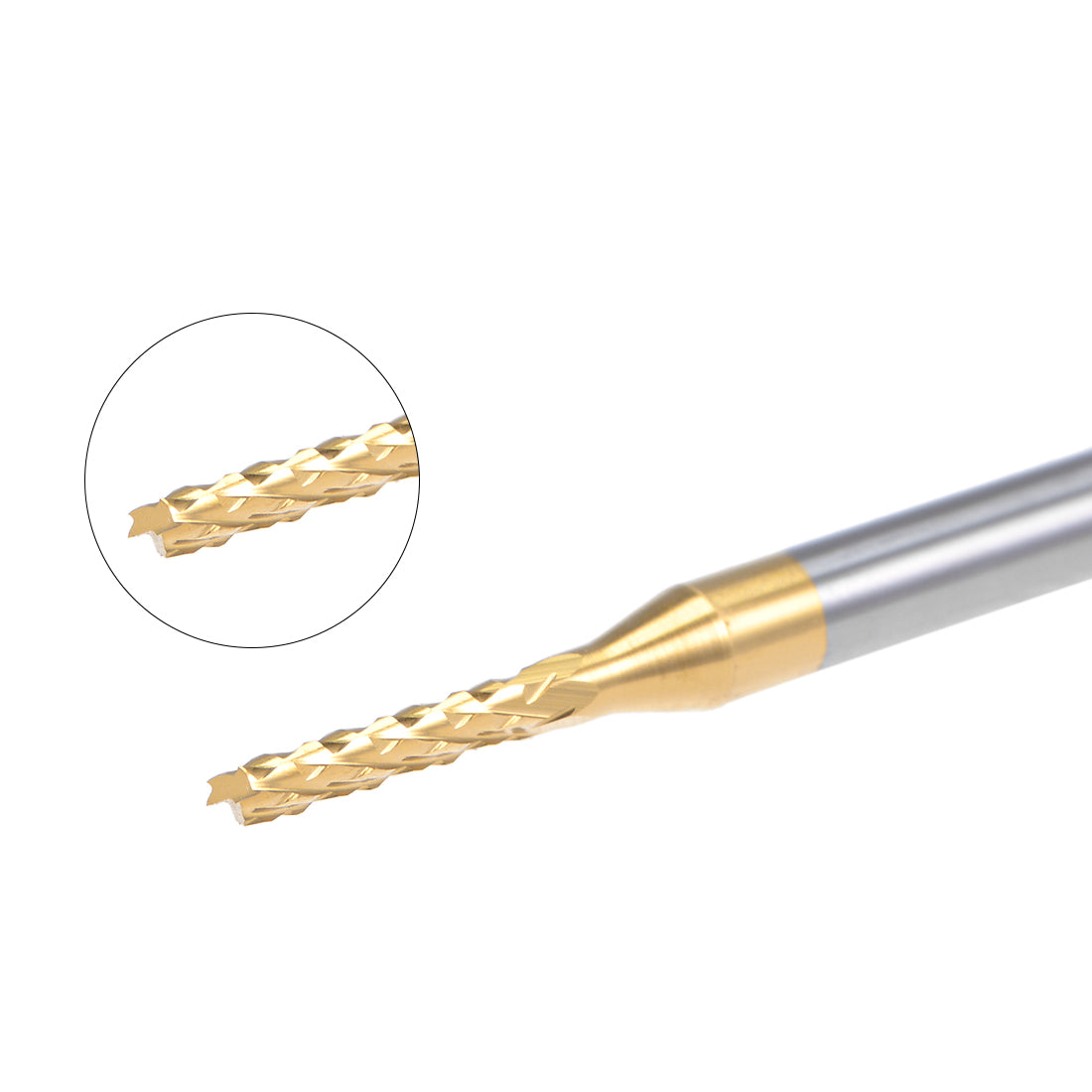 Harfington 10Pcs 1.6mm Titanium Coat Carbide End Mill Engraving Milling Cutter CNC Router Bits for PCB Machine, 1/8" Shank