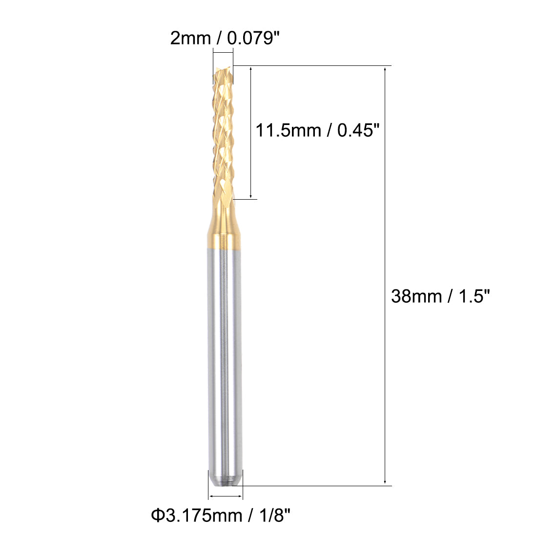 Harfington Titanium Coat Carbide End Mill Engraving Milling Cutter CNC Router Bits for PCB Machine