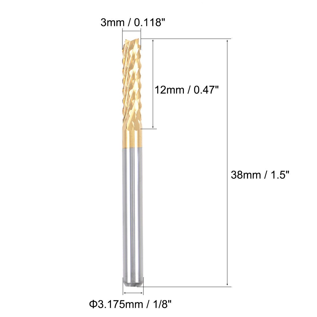 Harfington Titanium Coat Carbide End Mill Engraving Milling Cutter CNC Router Bits for PCB Machine