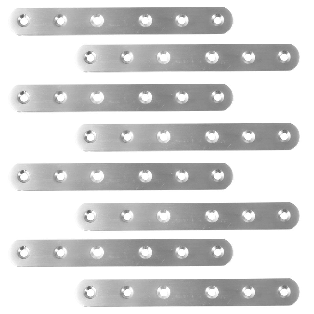 Harfington Straight Brackets Stainless Steel Flat Brace Fastener Brackets with Screws 8pcs