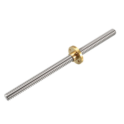 Harfington 150mm T8 Pitch 2mm Lead 2mm Lead Screw Rod with Copper Nut for 3D Printer