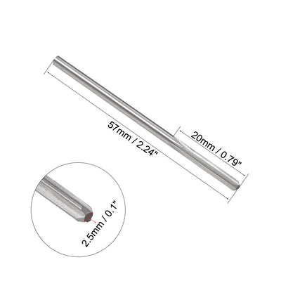 Harfington 2.5mm Chucking Reamer HSS H8 4 Straight Flutes Machine Milling Cutter Tool