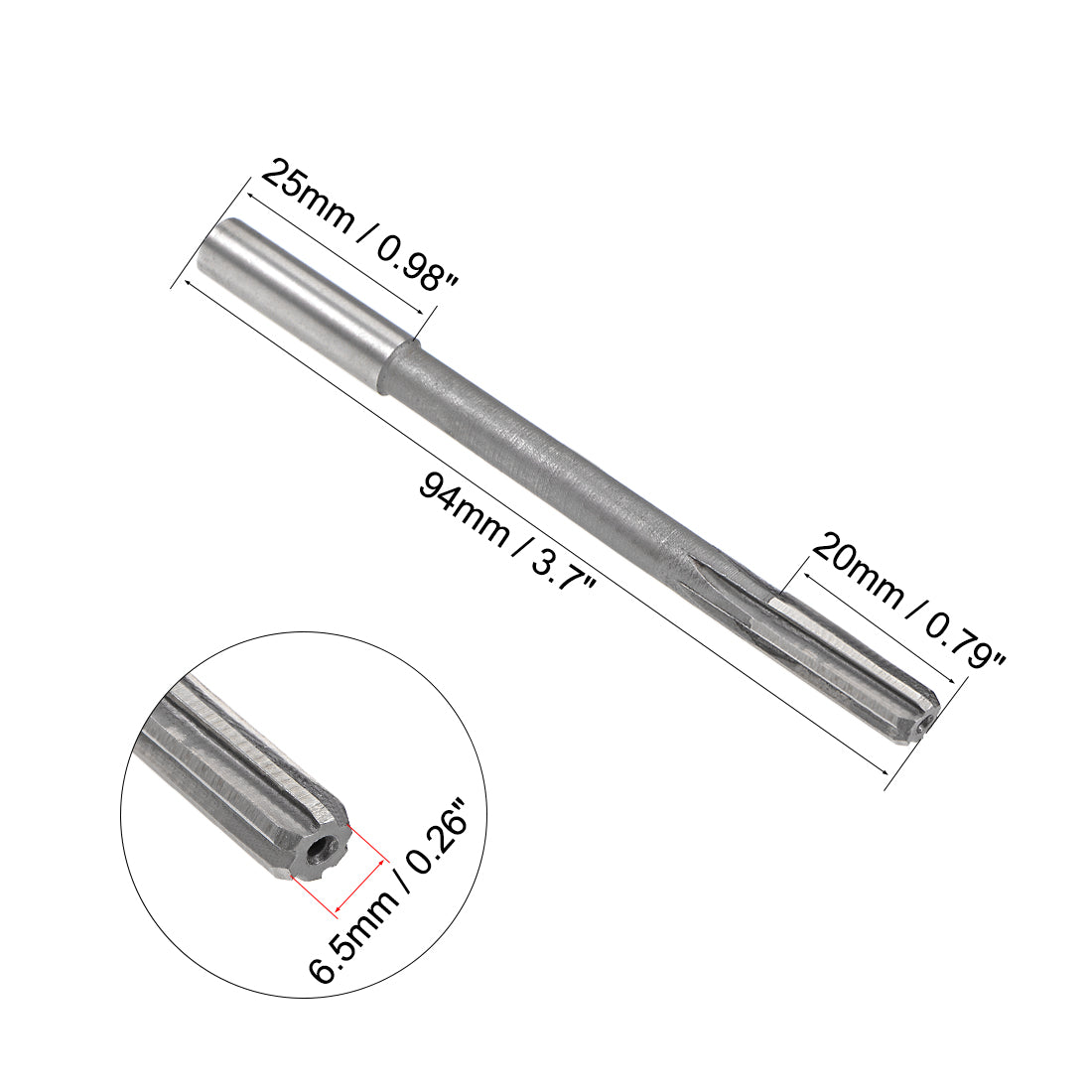 Harfington Straight Shank HSS H8 Chucking Reamer Machine Milling Cutter Tool