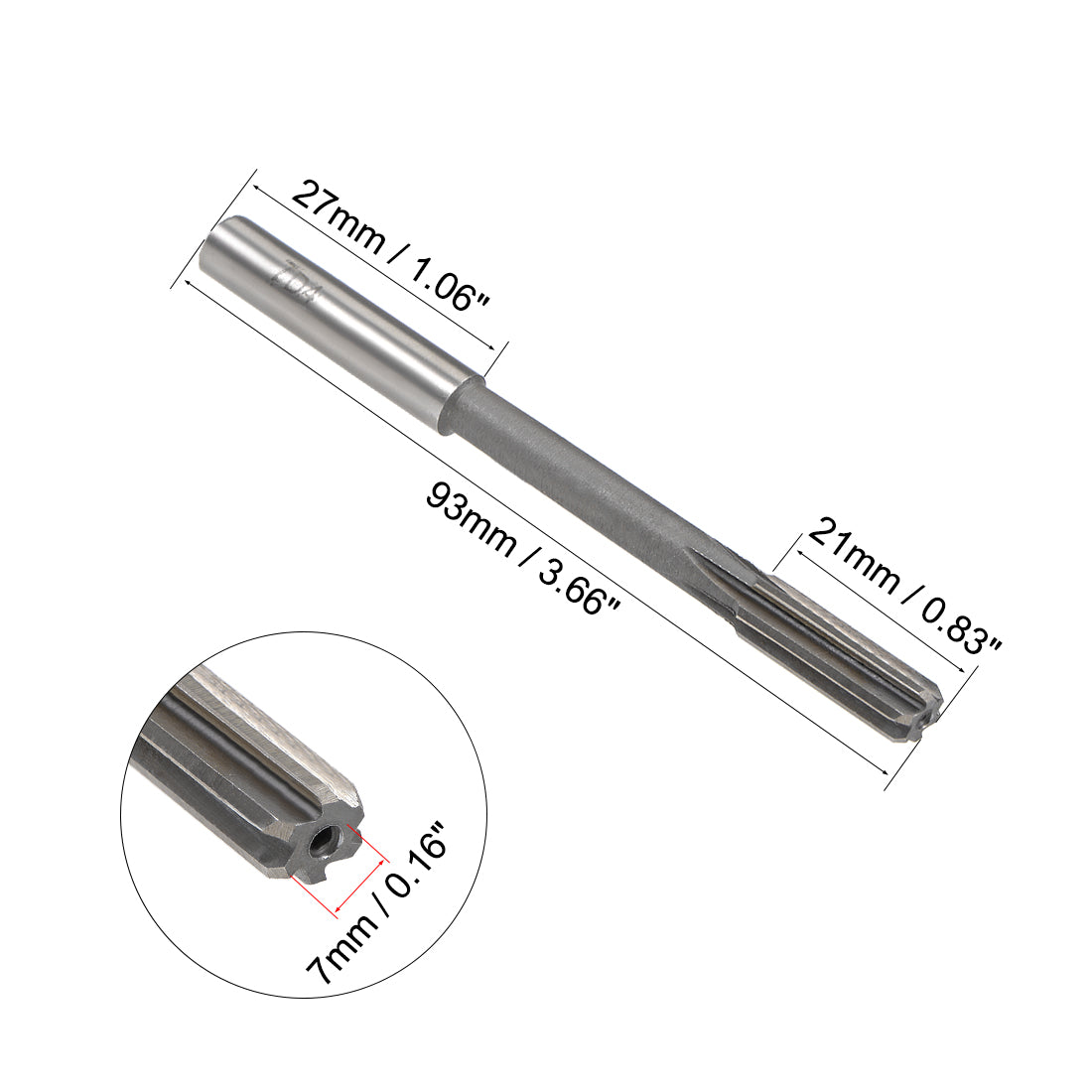 Harfington Straight Shank HSS H8 Chucking Reamer Machine Milling Cutter Tool