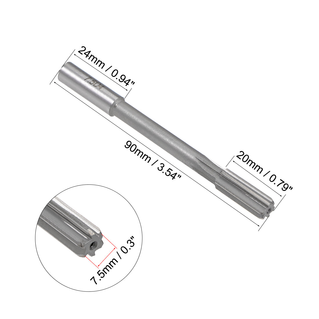 Harfington Straight Shank HSS H8 Chucking Reamer Machine Milling Cutter Tool