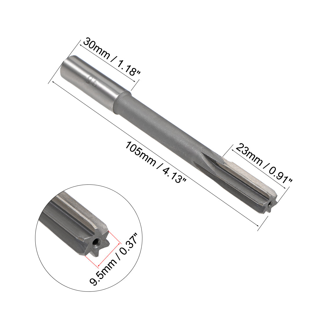 Harfington Straight Shank HSS H8 Chucking Reamer Cutting Dia Machine Milling Cutter Tool