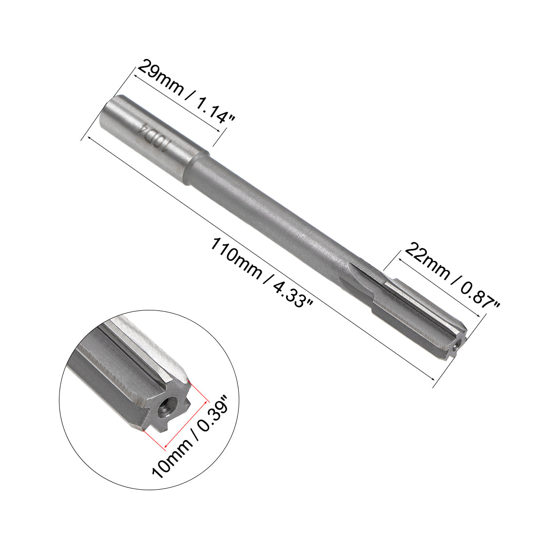 Harfington Straight Shank HSS H8 Chucking Reamer Cutting Dia Machine Milling Cutter Tool