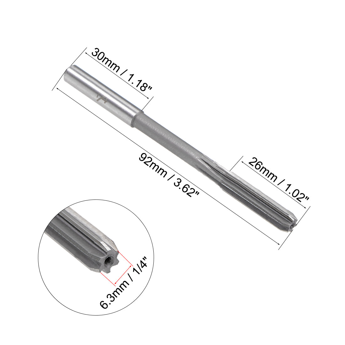 Harfington Straight Shank HSS H8 Chucking Reamer Machine Milling Cutter
