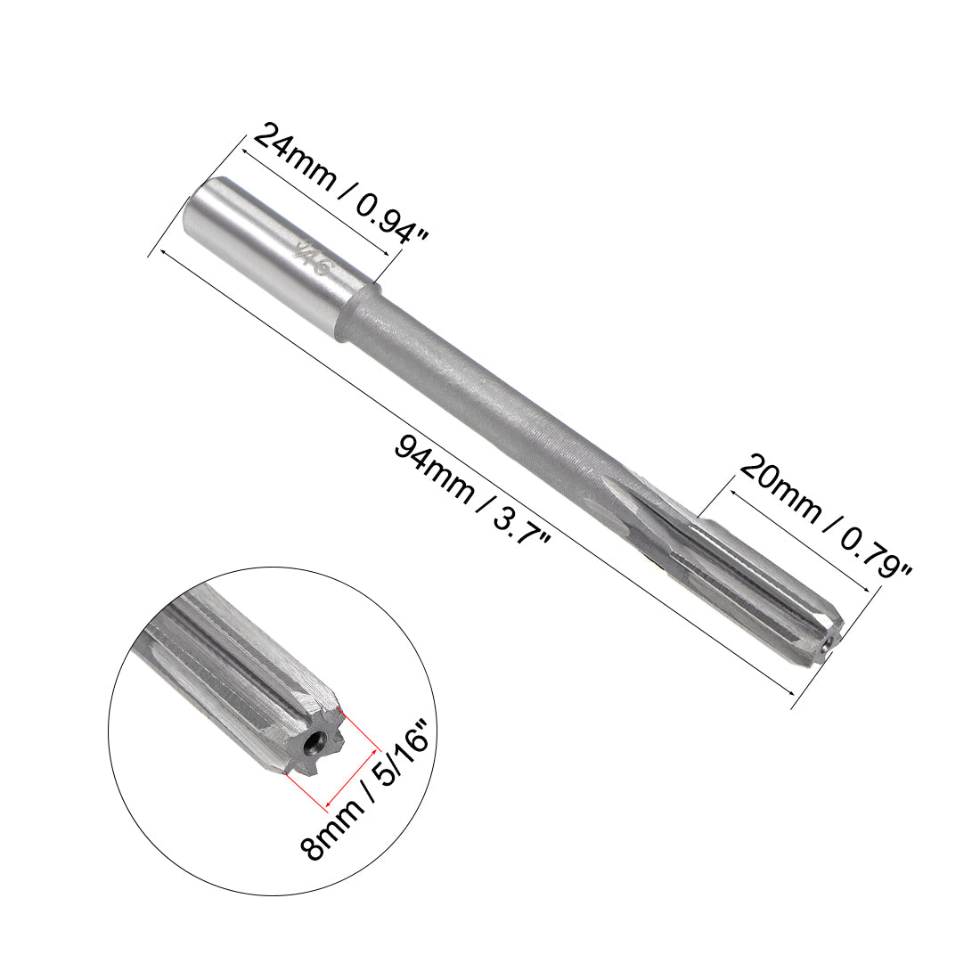Harfington Straight Shank HSS H8 Chucking Reamer Machine Milling Cutter