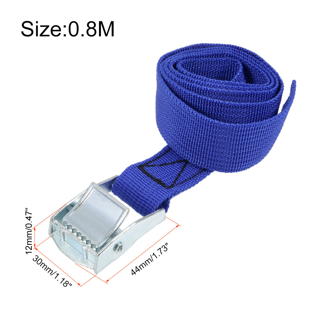 Harfington 0.8M x 25mm Lashing Strap Cargo Tie Down Straps w Cam Lock Buckle 250Kg Work Load, Blue, 2Pcs
