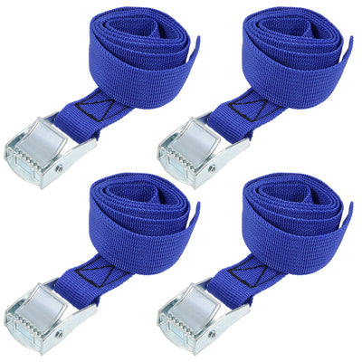 Harfington 0.8M x 25mm Lashing Strap Cargo Tie Down Straps w Cam Lock Buckle 250Kg Work Load, Blue, 4Pcs