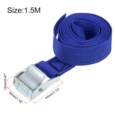 Harfington Cam Buckle Tie Down Lashing Strap  M for Moving Cargo, Pack of 2