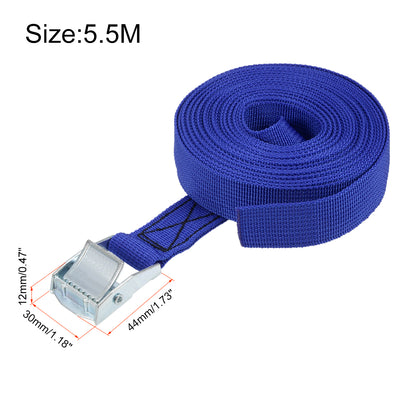 Harfington Cam Buckle Tie Down Lashing Strap  M for Moving Cargo, Pack of 2