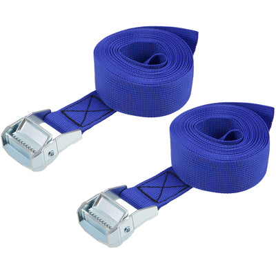 Harfington Cam Buckle Tie Down Lashing Strap Mxmm Load Cap for Moving Cargo, Pack of 2