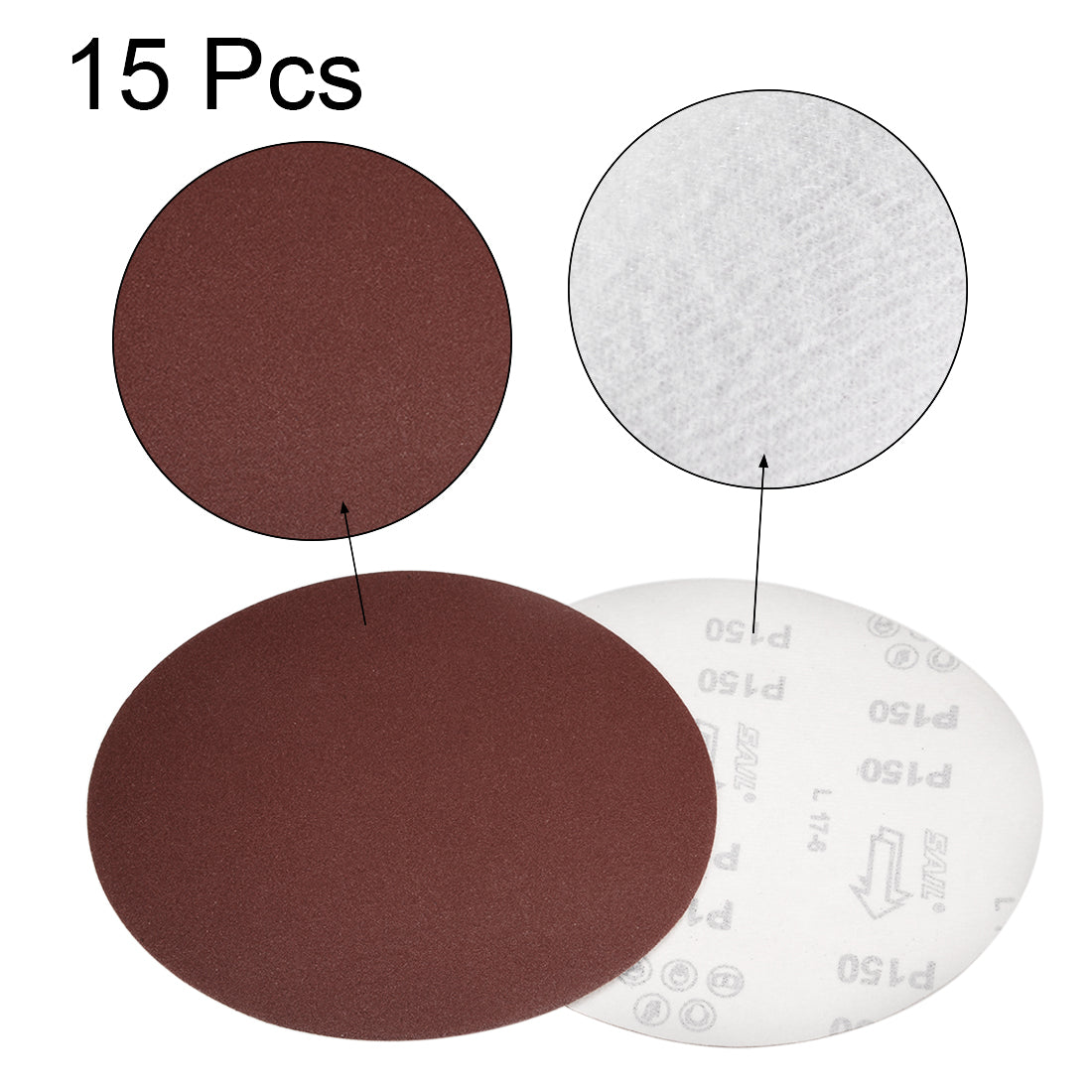 Harfington Hook and Loop Aluminum Oxide Flocking Sand Discs