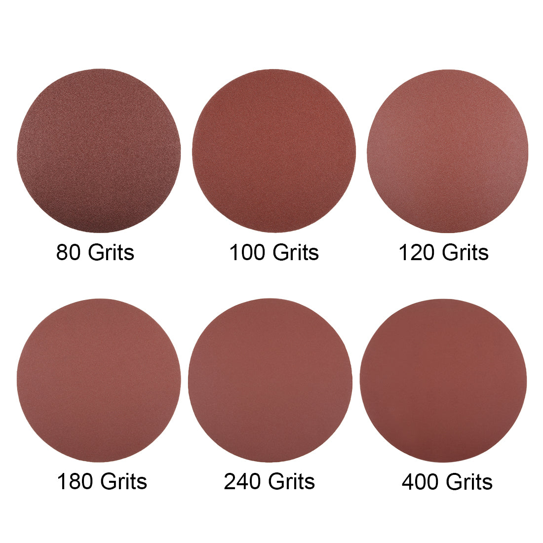 Harfington 8-inch Hook and Loop Sanding Discs Assortment, 80/100/120/180/240/400-Grits Aluminum Oxide Flocking Sandpaper for Random Orbital Sander 30pcs