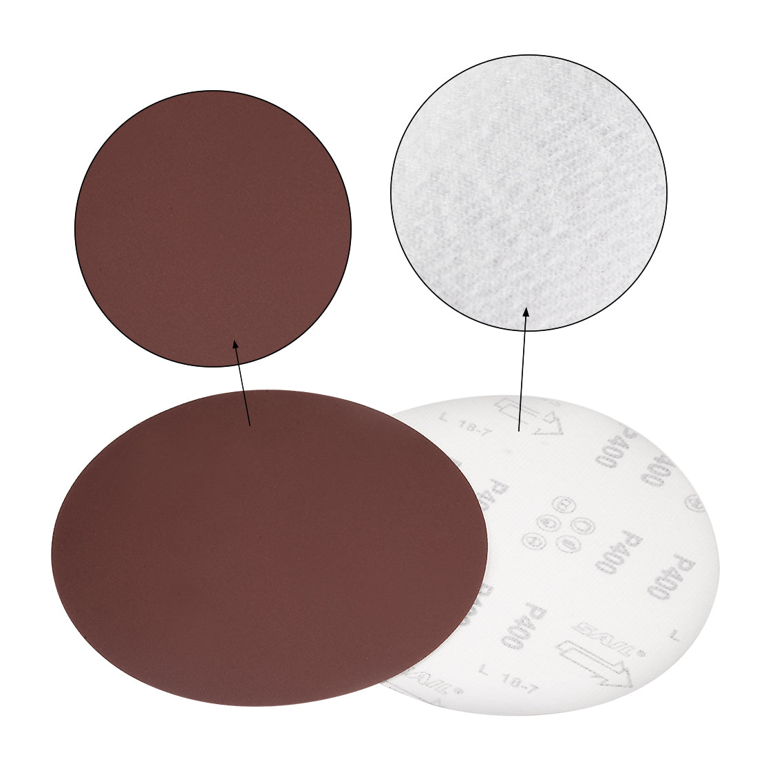 Harfington 8-inch Hook and Loop Sanding Discs Assortment, 80/100/120/180/240/400-Grits Aluminum Oxide Flocking Sandpaper for Random Orbital Sander 30pcs