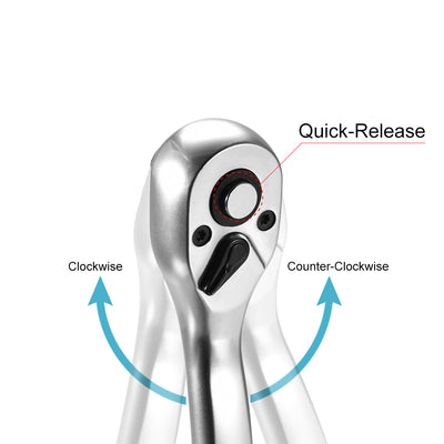 Harfington Rotator Ratchet Wrench, Reversible Quick-Release Offset Drive