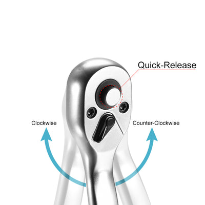 Harfington Rotator Ratchet Wrench, Reversible Quick-Release Offset Drive