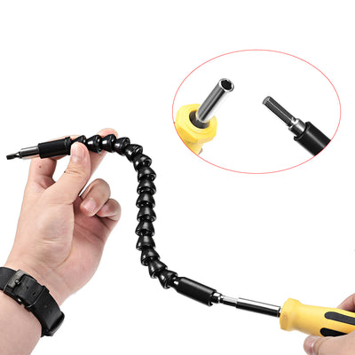 Harfington Flexible Extension Screwdriver Bit Holder Magnetic Extention Hex Shaft Screw Drill Connection Tip ,11.8 inch Flex Shaft,1/4''-Hexagon Drill